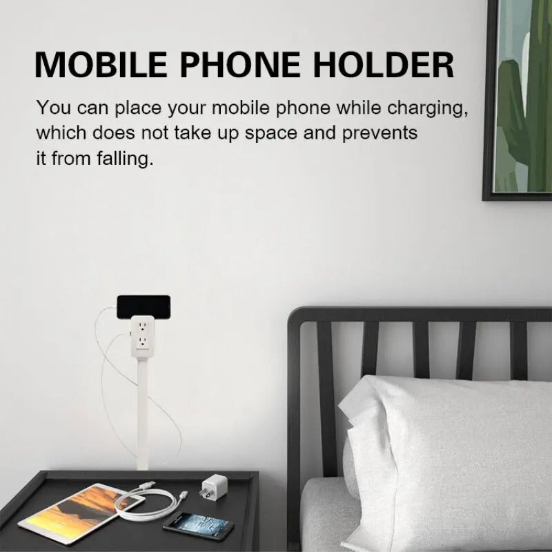 Multifunctional Bedside Table Power Outlet Rotates 180° Electrical Outlet Extender