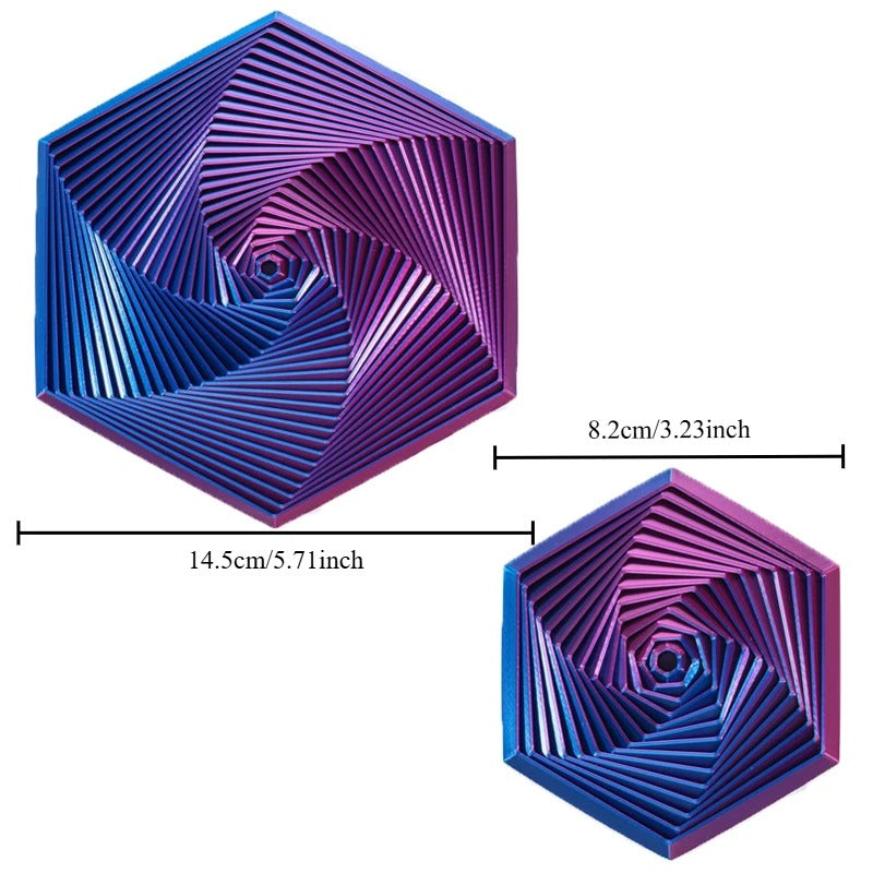 Fractal Fidget Hexagon 3D Printed Hexagon Fidget Toy