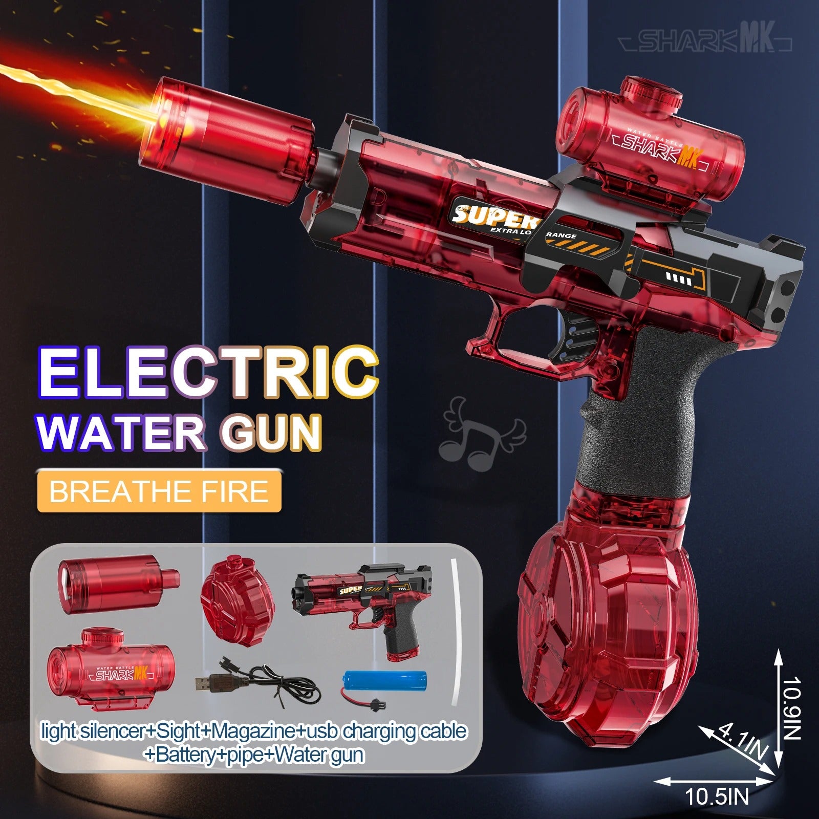 Electric Water Gun With light Sprays Flame