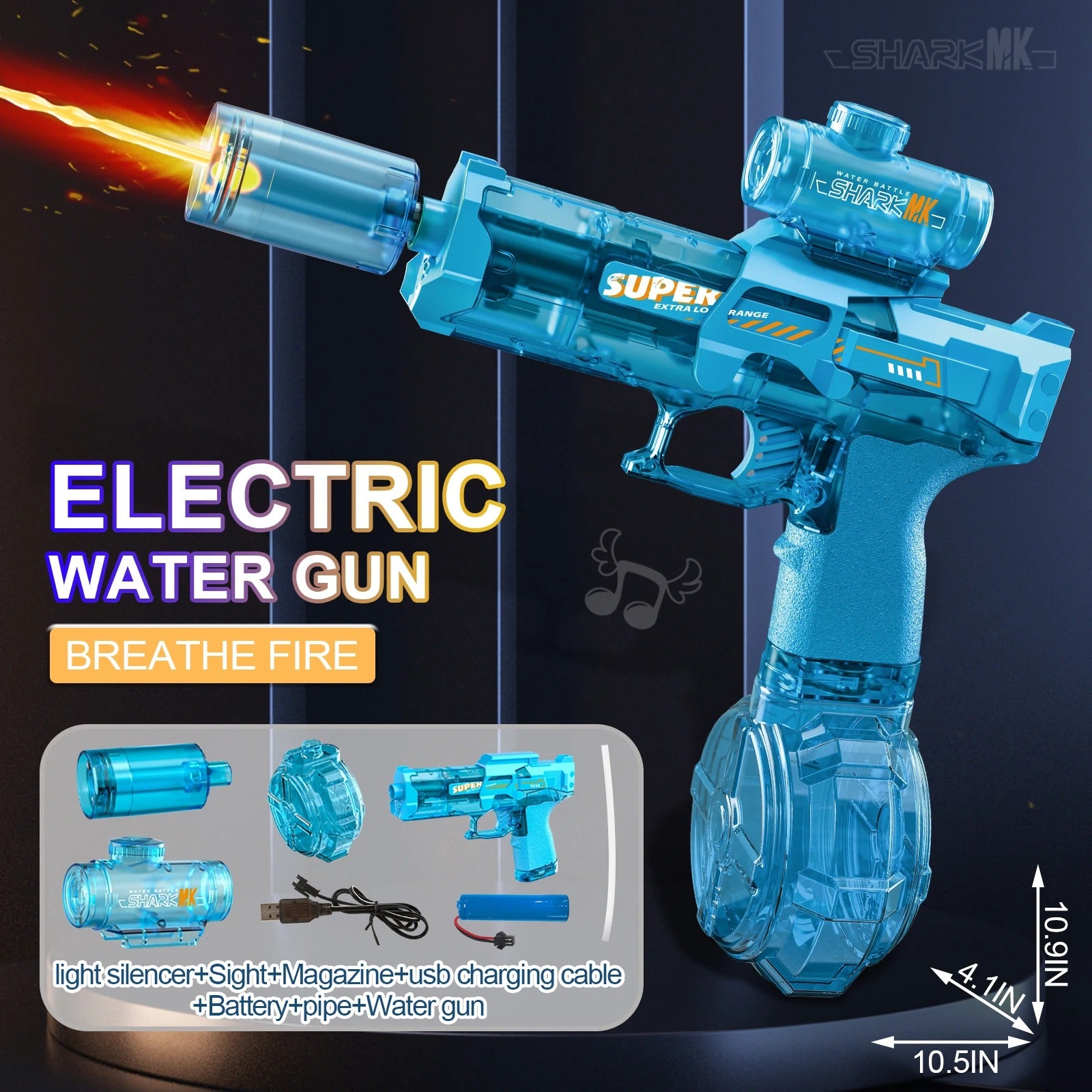 Electric Water Gun With light Sprays Flame