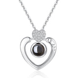 Rose Gold 100 Languages I Love You Projection Pendant Necklace