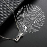 Rose Gold 100 Languages I Love You Projection Pendant Necklace