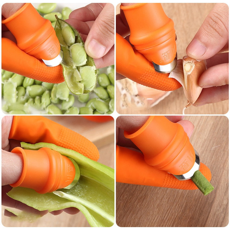 1 Set Silicone Finger Protector With Thumb Knife