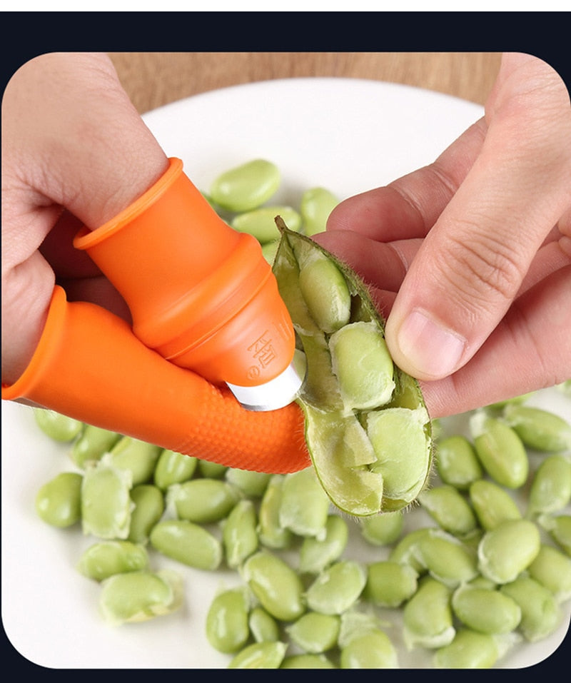 1 Set Silicone Finger Protector With Thumb Knife
