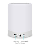Bluetooth Speaker Alarm Clock LED RGB Dimmable Lamp Music Player