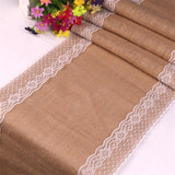 New Vintage White Lace Jute Table Runner