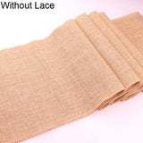 New Vintage White Lace Jute Table Runner
